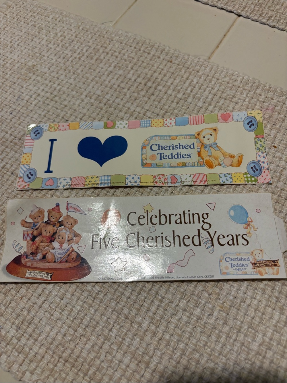 Cherished Teddies Blue and Cream Decorative Sticker Set